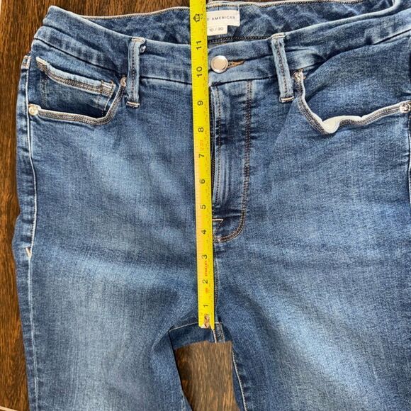 Good American Blue Skinny Jeans Women’s Size 10/30 Mid Rise Stretch Denim - Picture 8 of 10